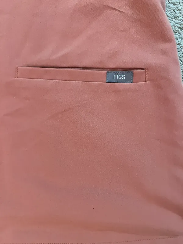 FIGS Coral Casma Orange Scrub Top - Image 4