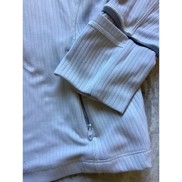 Lululemon Ribbed Long Sleeve Running Top Lavender Thumbholes Size 6 - Image 4