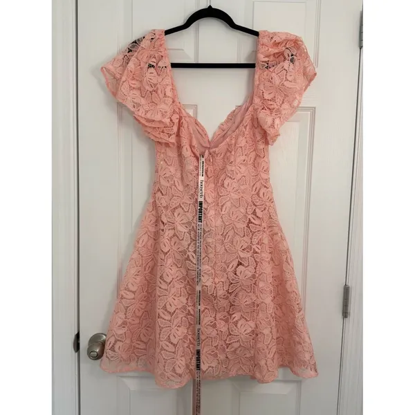 House of CB Verity Impatiens Pink Lace Mini Dress Women’s Size Large TALL - Image 4