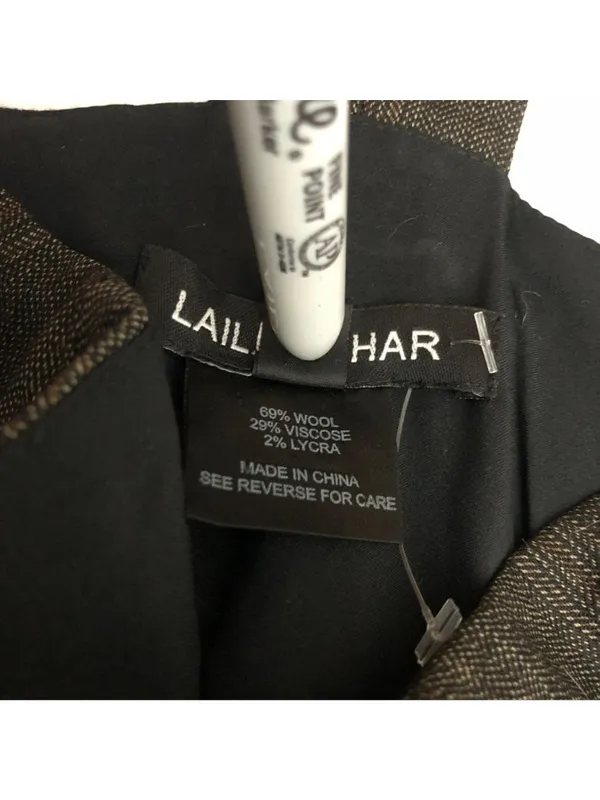 Laila Azhar Brown Wool Blend Suspender Dress Size 4 With Button Details Pockets - Image 4