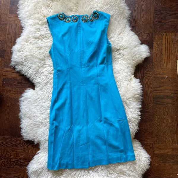 Trina Turk Cerulean knit Dress Embellished - Image 4