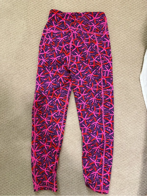 Lilly Pulitzer Luxletic Weekender High Rise Leggings Passion Fruit Pink Star - Image 12