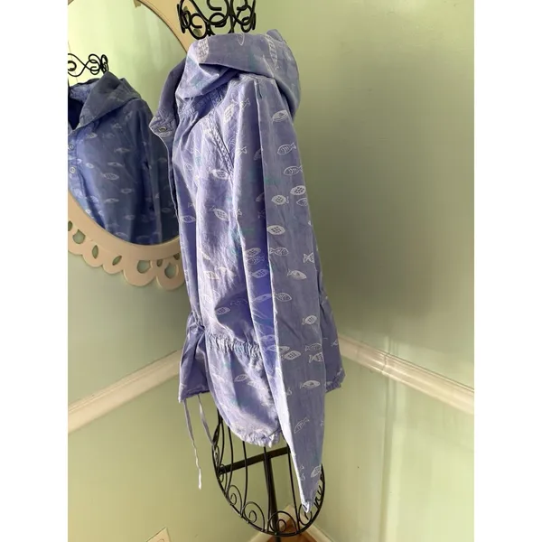 Fresh Produce Women's Size Small Purple Tiny Fish Broadcloth Andorak‎ Top Jacket - Image 3