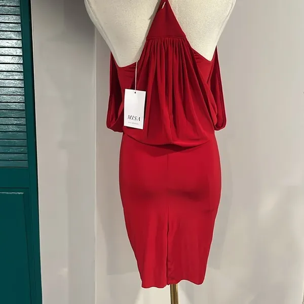 MISA NWT Domino Draped Mini Dress - small - Image 6