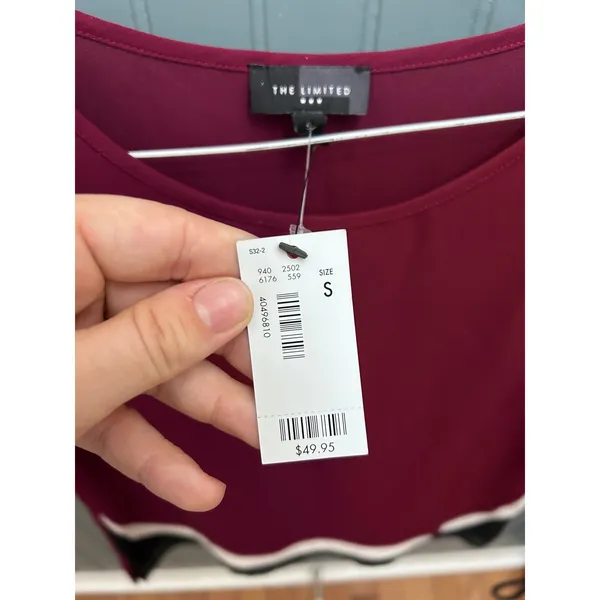 The Limited Burgundy Sleeveless Colorblock Layered Blouse Top - Size S‎ - Image 5