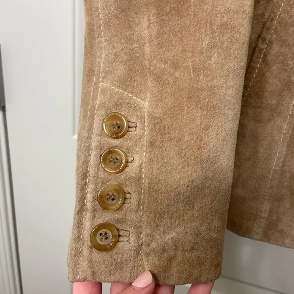 EUC‎ Wilsons Leather women’s light tan collar button up genuine leather jacket S - Image 2