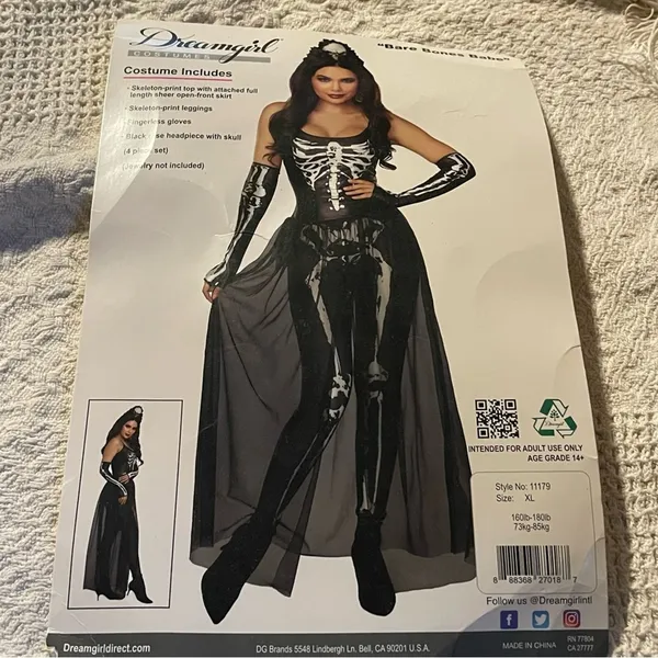 NEW Dreamgirl Bare Bones Babe Sexy Skeleton Costume Size XL - Image 5