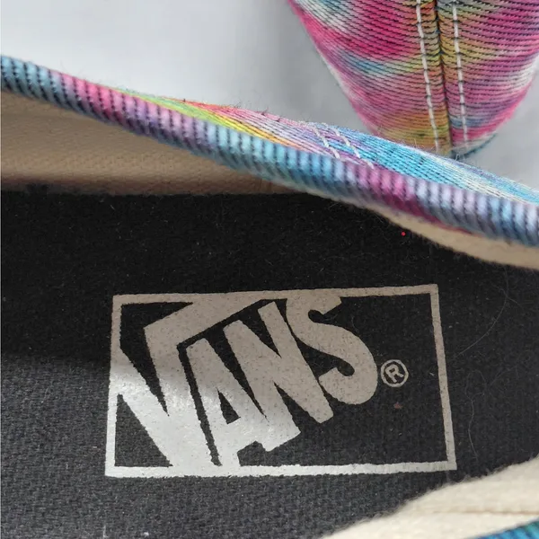 Y2K Vans Rainbow Tie-Dye Canvas Sneakers Women's 7 Skater Preppy Casual Shoes - Image 10