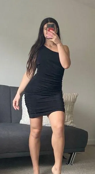 Black Rouched one shoulder dress Size L - Image 2