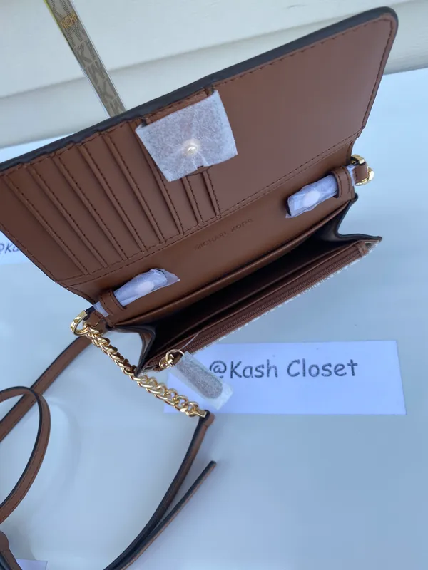 Michael Kors JST MD Phone Crossbody & Clutch Vanilla - Image 4