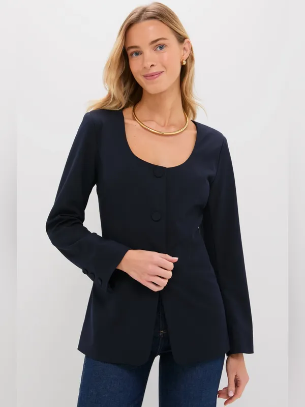 Tuckernuck Pomander Place Navy Long Sleeve Shane Top NWT XS - Image 2
