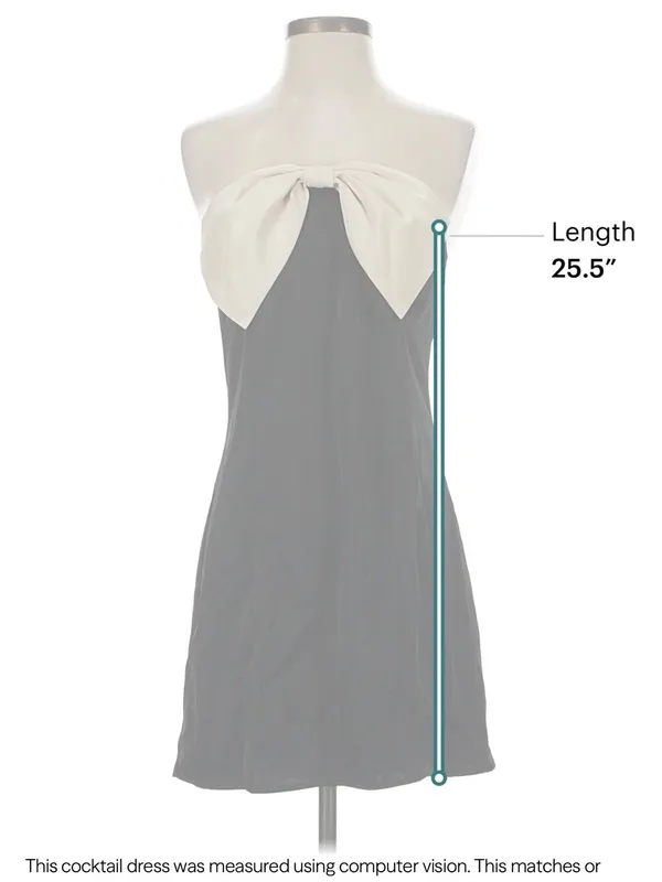 Princess Polly Black Strapless Dress with Cream Bow - Image 4