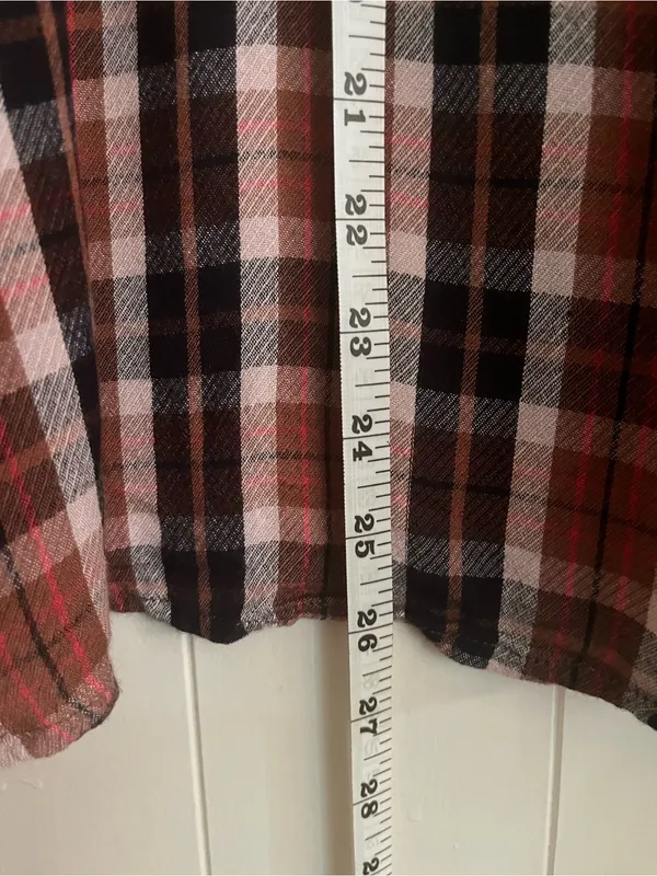 Free People SNOW TOP MOUNTAINS Red Plaid Shirt with Embroidered Sequins - Image 11