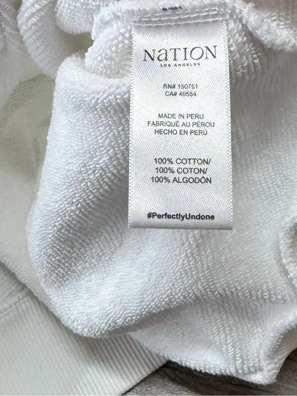 Nation LTD Women's Crew Neck Pull Long Sleeve White Jovie Sweatshirt size small - Image 4