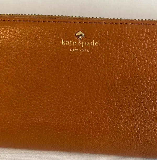 Brown Leather Zip Around Wallet - Image 7