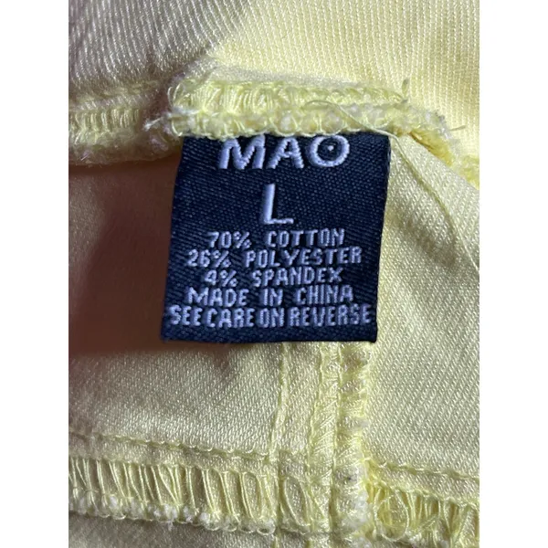 MAO Brand Size‎ L Yellow Skinny Jegging Stretch Modern I0184 - Image 3