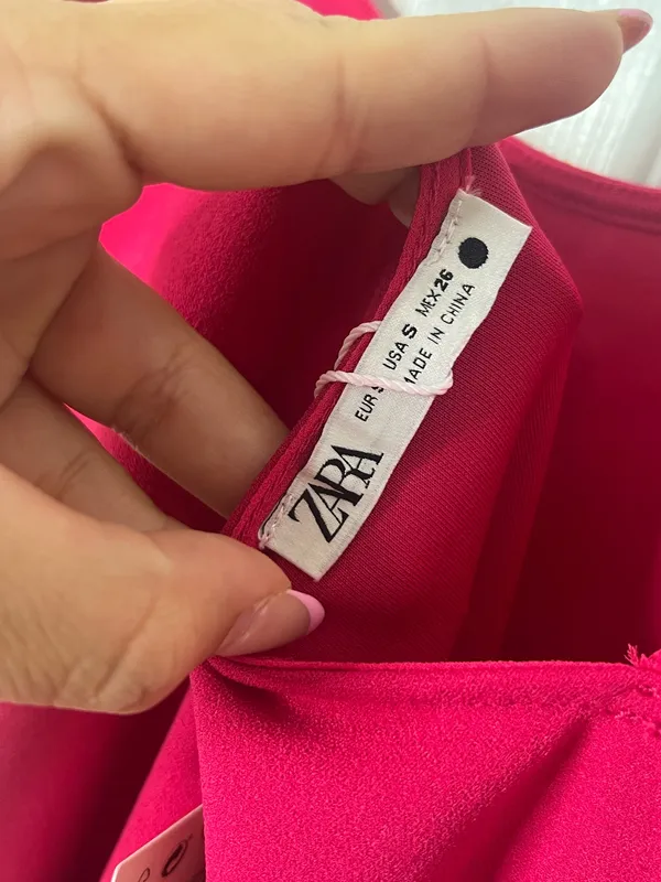 Zara Fuchsia Slip Maxi Dress Minimalist Barbiecore Summer Vacation Size S - Image 4