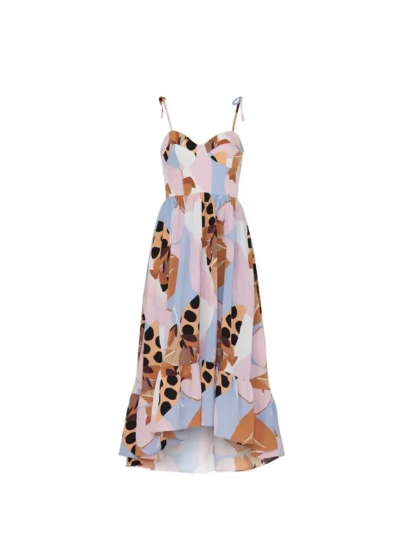 Anthropologie Hutch Arielle Maxi Dress in Peri Floral Geo Pastel Womens Size‎ 6 - Image 6
