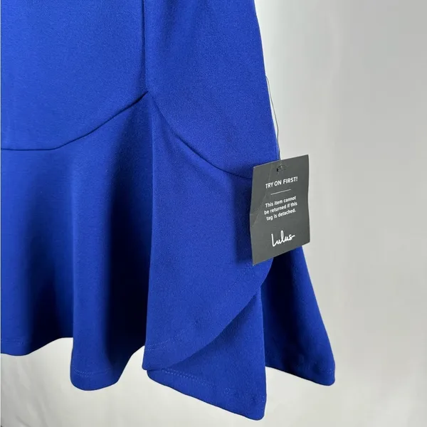 NWT Lulus‎ Glamour Goals One-Shoulder Mini Dress in Cobalt Blue Size Extra Small - Image 5