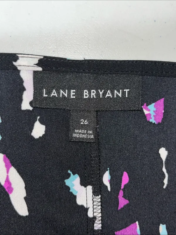 Lane Bryant Size 26 Black - Printed Tiered Ruffle Sleeve Blouse Top - Image 4