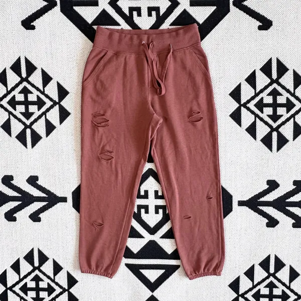 Aerie The Destroyed City Jogger in Brown-Rust Medium - Image 4