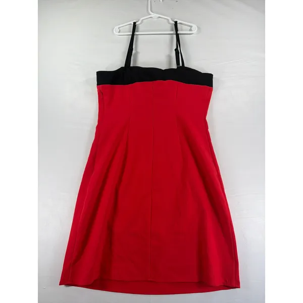 Wild Fable Red Mini Dress Black Bow Adjustable Straps Size S NWT Parisian Chic - Image 9
