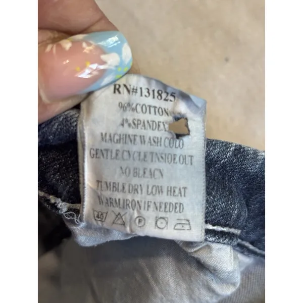 Y2K Miss Chic Low Rise Bootcut Jeans‎ Sz 9 Thick Stitch Rhinestone Embroidered - Image 8