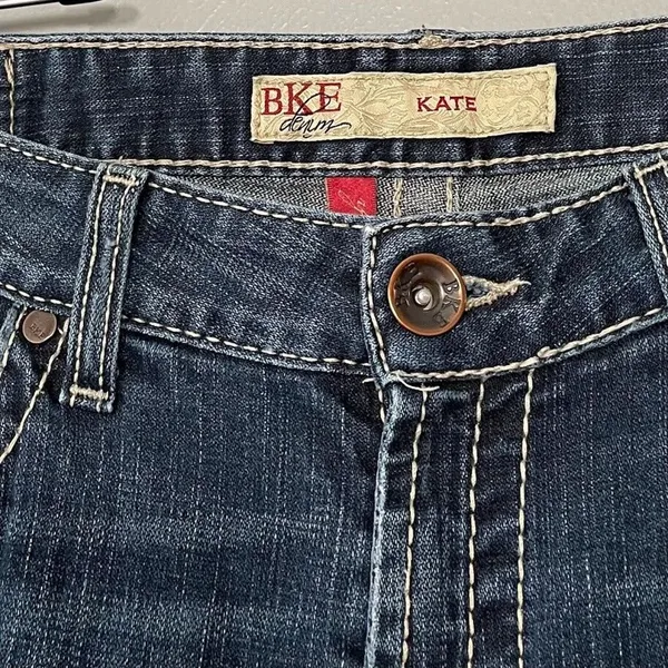 Buckle BKE Denim Kate Jeans Size 28X31.5 Whiskered Blue Western Bootcut Low Rise Y2K - Image 3
