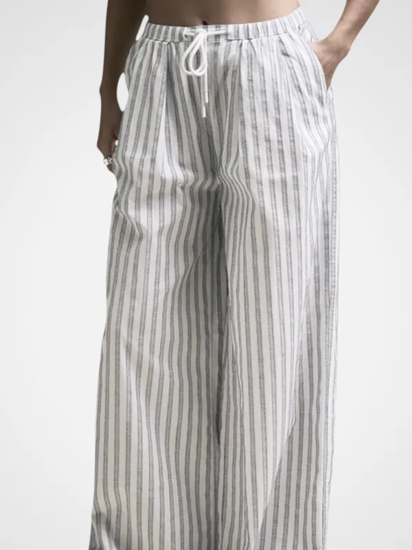 NWT CALIA Wide Leg Lounge / Beach / Swim Cover-Up Pants Striped Size Small - Image 2