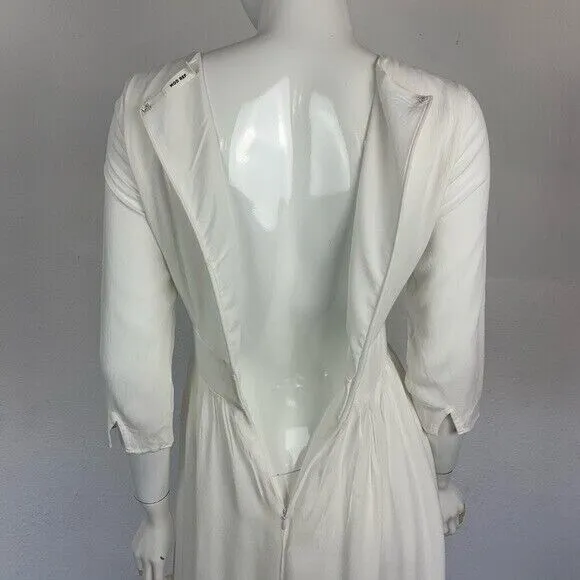 Mod Ref Midi‎ Dress Small White Embroidered Boho Resort Beach Bridal Casual - Image 9