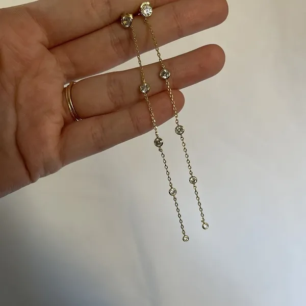 Pavoi 14K Gold Plated Dangling Earrings OS Gold Women Cubic Zirconia - Image 3