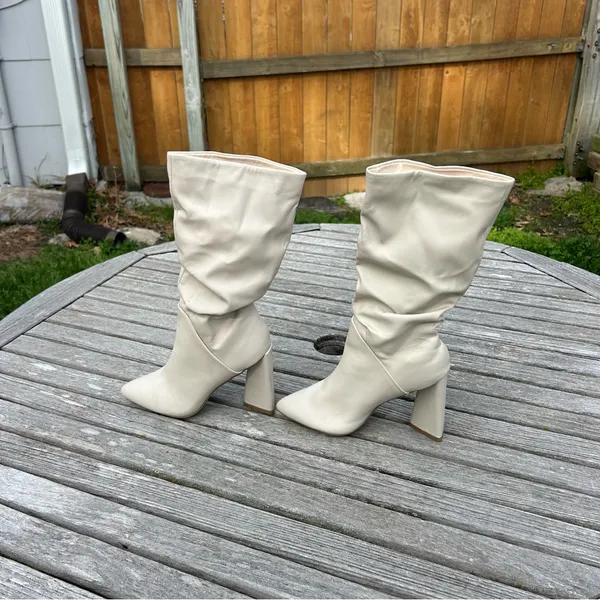DV DOLCE VITA Women's Wandah‎ Slouch Dress tall Boots Ivory White size 6 - Image 5