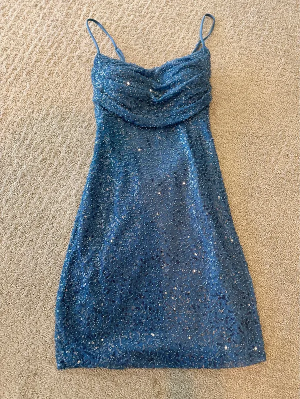 Blue Homecoming Dress Macy's Sparkly - Image 2