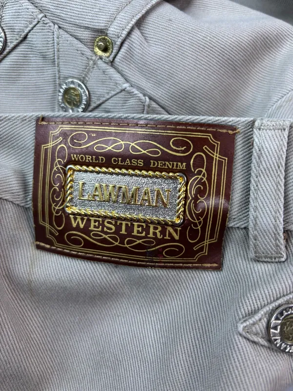 Lawman Western 29 11/12 High-Rise Women's Jeans in Light Beige - Image 10