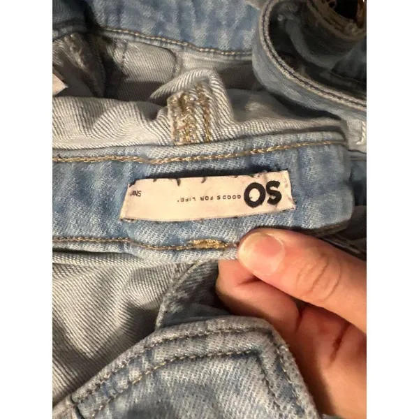 So Light Blue Denim Overalls Shorts Adjustable Straps Women's L Comfortable & Ca - Image 7
