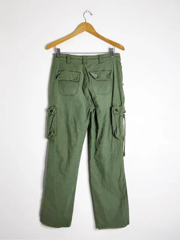 Pilcro Anthropologie Cargo Pants Size 26 Green Utility Cotton - Image 3
