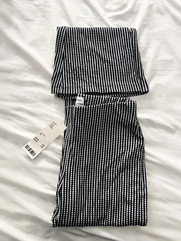 Urban Outfitters NWT navy gingham flare pants size XS - Image 7