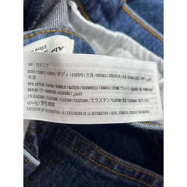 Abercrombie & Fitch 90's Straight Blue Ultra High Rise Denim Jeans Pants Size 8 - Image 5