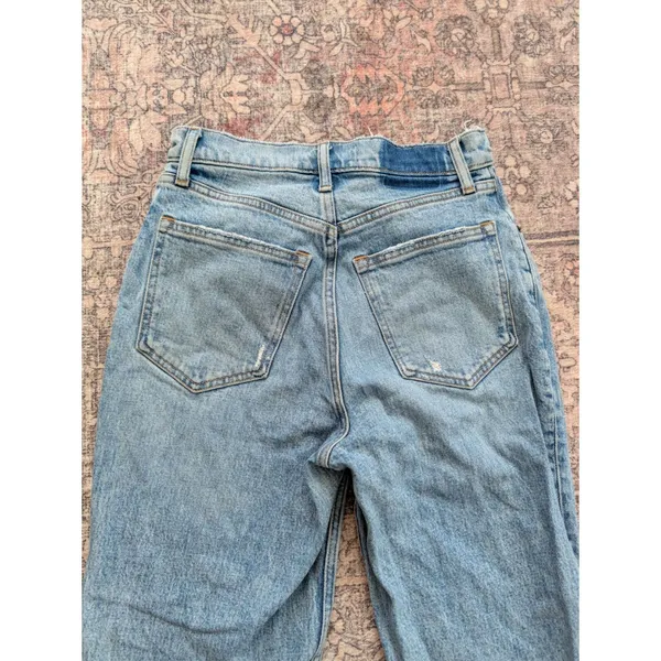 Abercrombie‎ & Fitch 90s High Rise Straight Leg Blue Jeans Side Slit 26 2 - Image 4