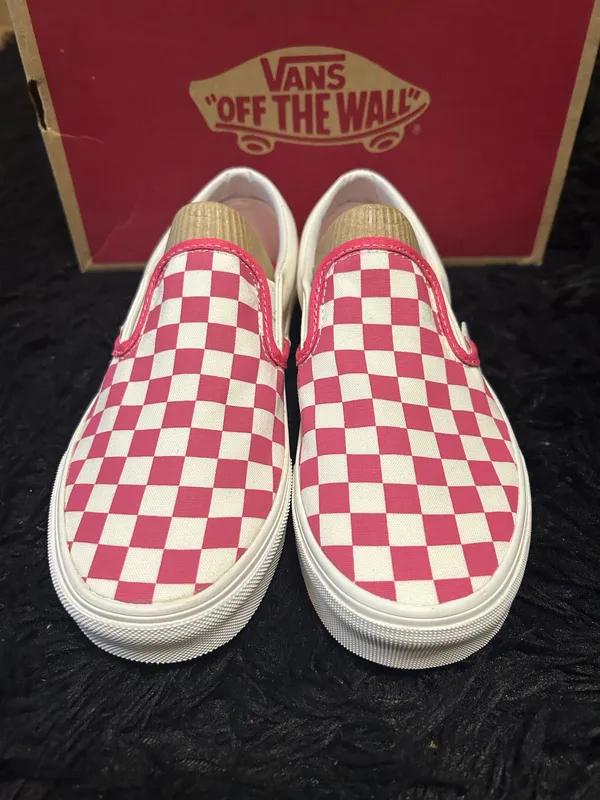 VANS checkerboard pink slip on shoes sneakers women’s 8 new - Image 2