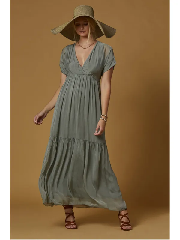 Scandal Italy Silk Aruba Dress Women’s One Size Sage - Image 5