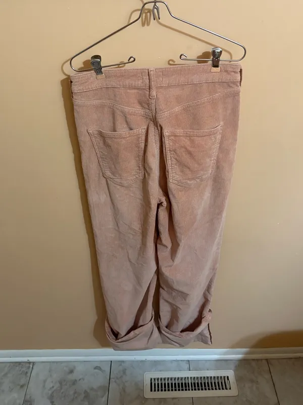 Anthropologie Pilcro Scotty Cuffed High Rise Straight Leg Pink Corduroy Pants - Image 5