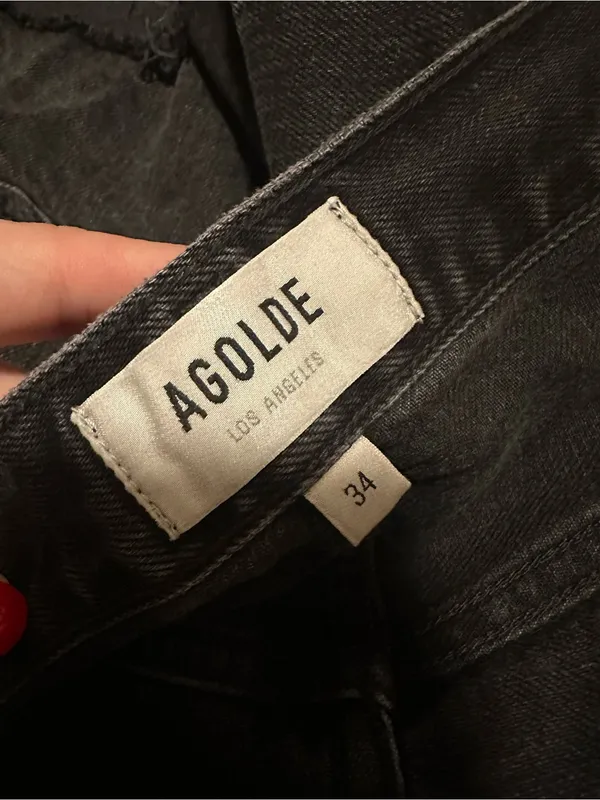 AGOLDE Dee Vintage High Rise Jean Shorts Divise Black A9035-1157 Aritzia size 34 - Image 2