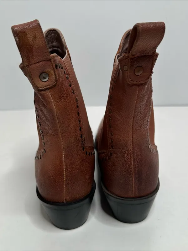 ROAN by Bed Stu Cliffhanger Brown Leather Studded Ankle Boots Size 8.5 - Image 4
