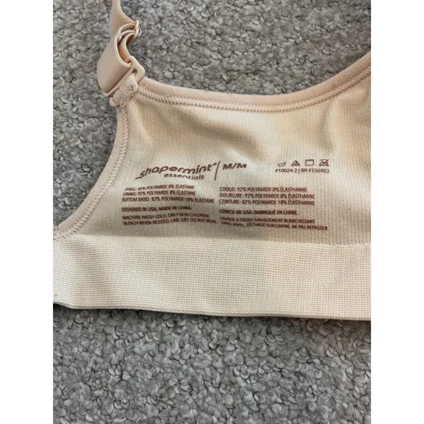 Shapermint Essentials Bra M Beige Seamless‎ Wire-Free Comfort Shapewear - Image 3
