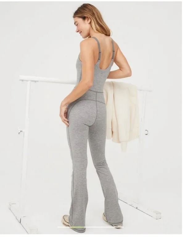 OFFLINE By Aerie Gray The Hugger Bootcut Jumpsuit Size Medium - Image 2