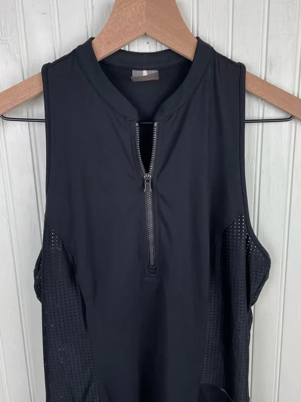 CALIA by Carrie Underwood Perforated Sleeveless Golf Dress Black Size Small - Image 4