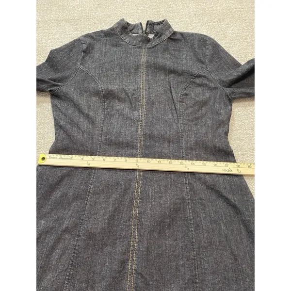 Zara Black Long-Sleeve Mini Dress with High Neck Size XL 97% Cotton - Image 10