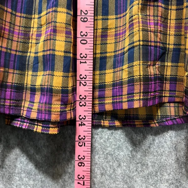 Love Fire Sheer Plaid Shirt Dress Long Sleeve Button Front Casual Size‎ Small - Image 8