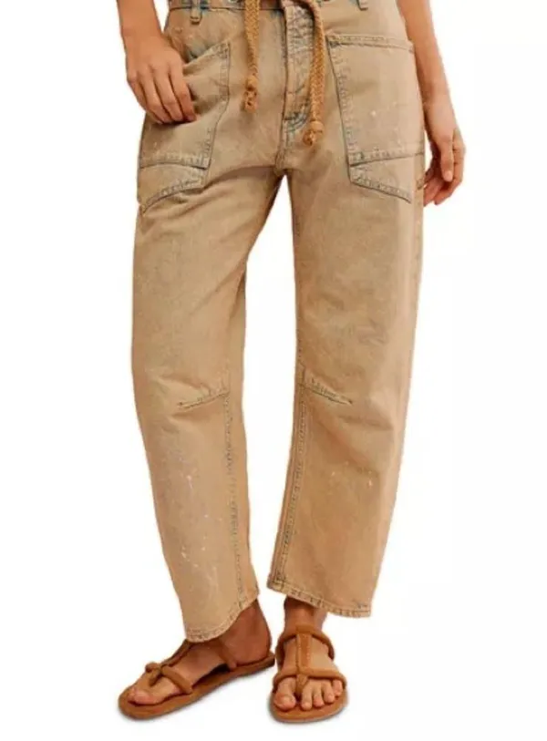 Free People Moxie Pull-On Low Slung Barrel Jeans in Cowboy Size 27 NWT - Image 6